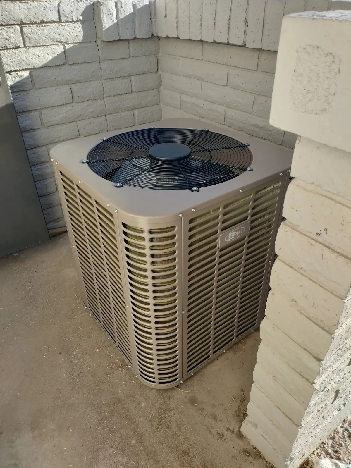 New split-system AC condenser installed in Phoenix